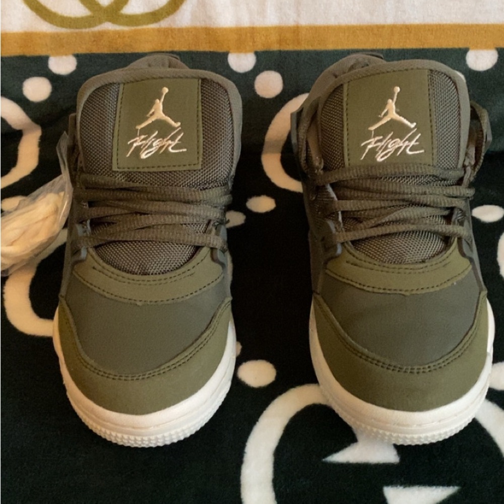 Green and White Jordan Sneakers